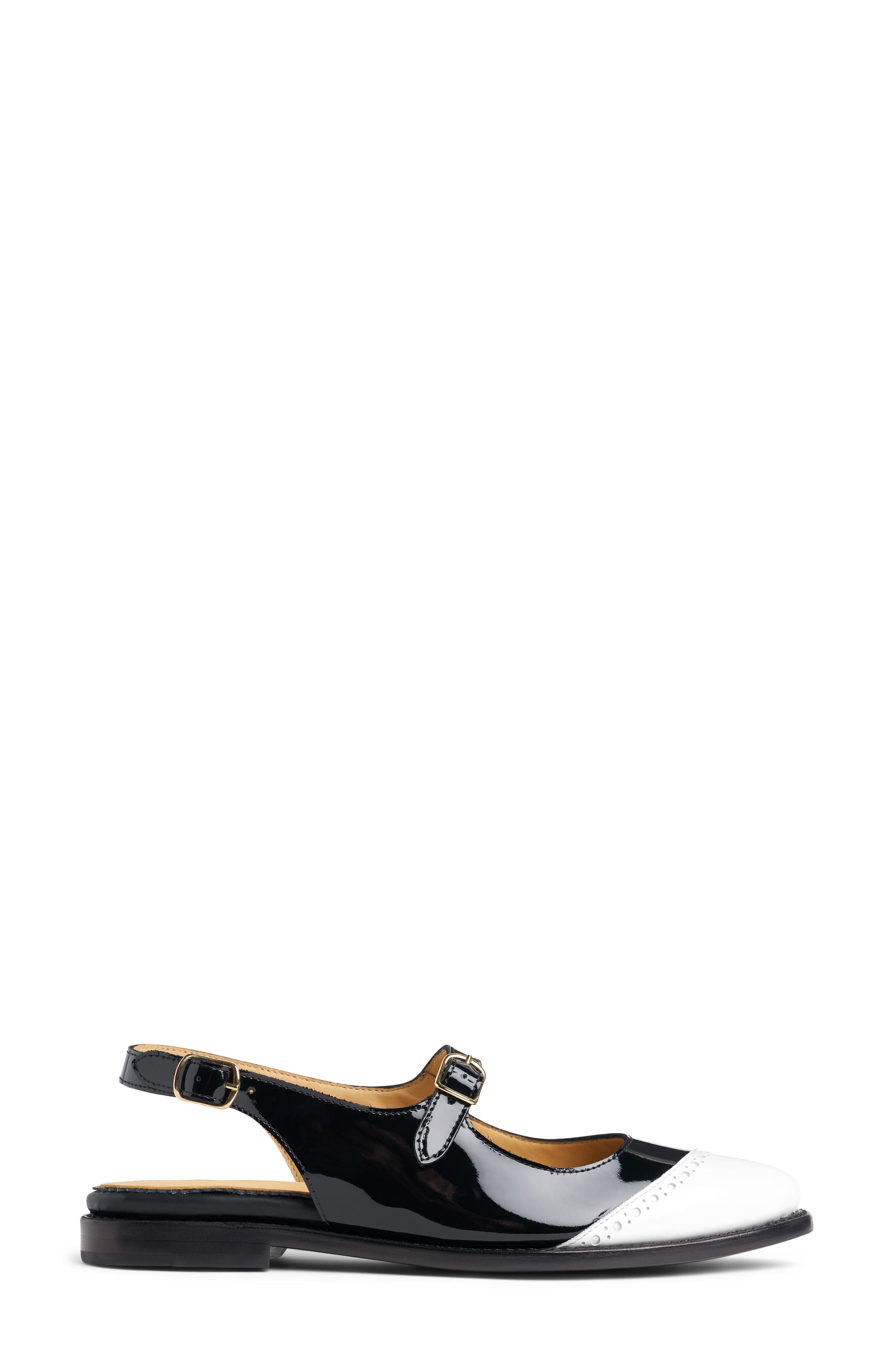 THE OFFICE OF US Miss Amelia Slingback Flat, Alternate, color, Black/ White