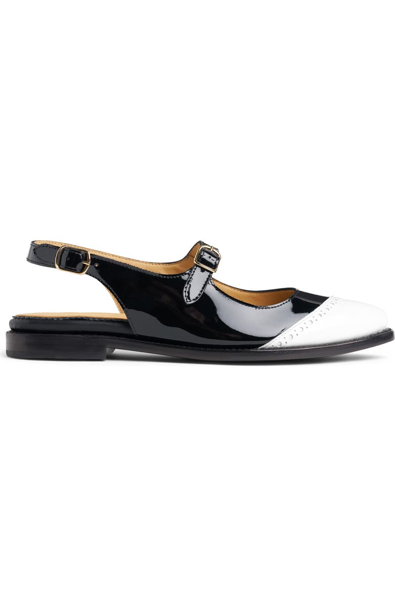 THE OFFICE OF US Miss Amelia Slingback Flat, Alternate, color, Black/ White