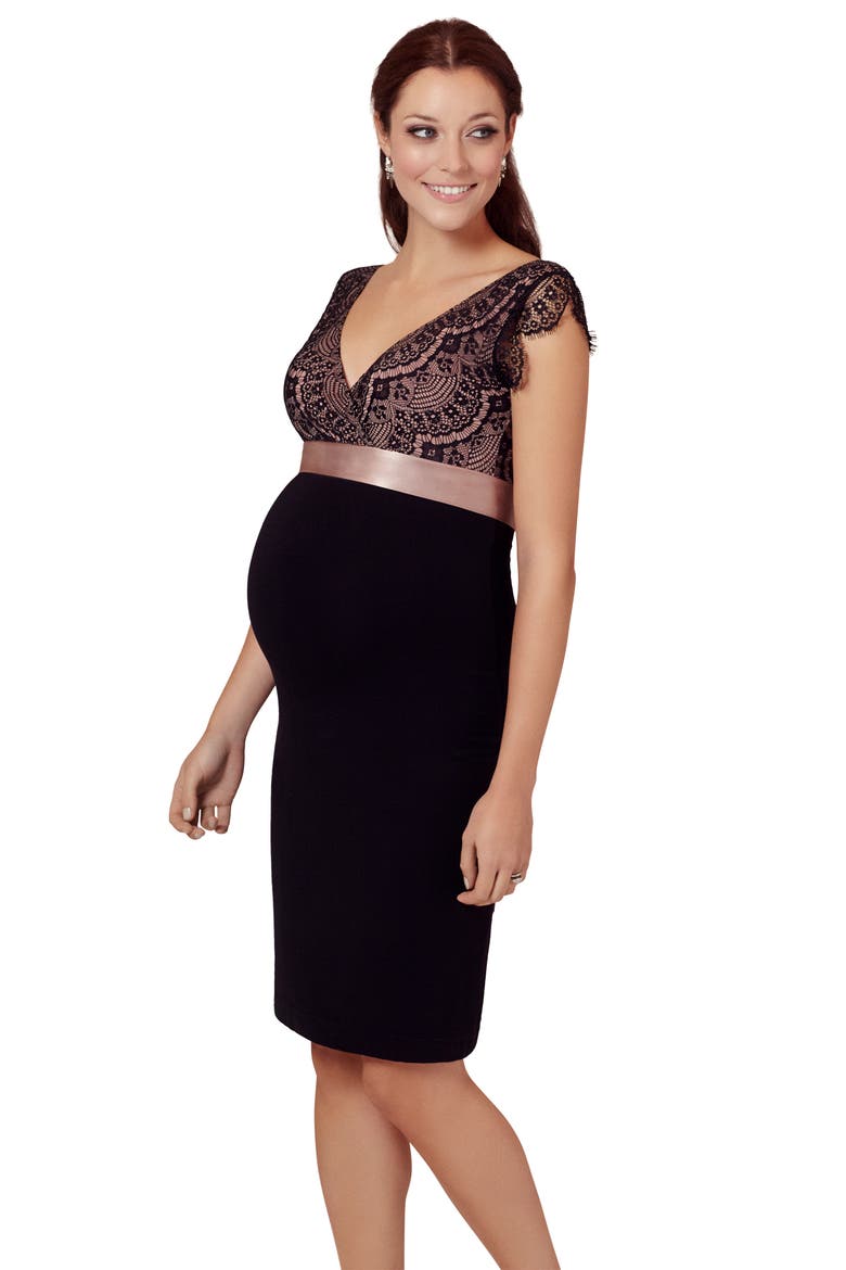 Rosa Maternity Dress, Alternate, color, BLACK