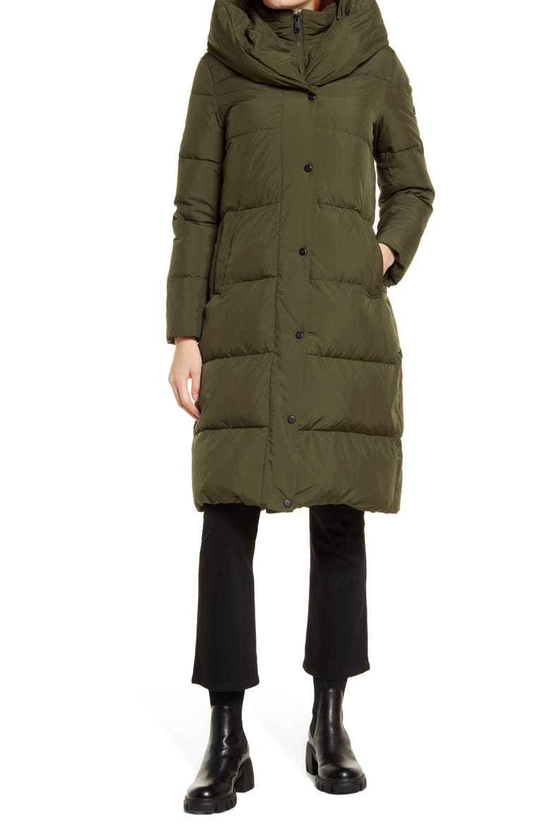 Quilted Puffer Coat, Alternate, color, LODEN