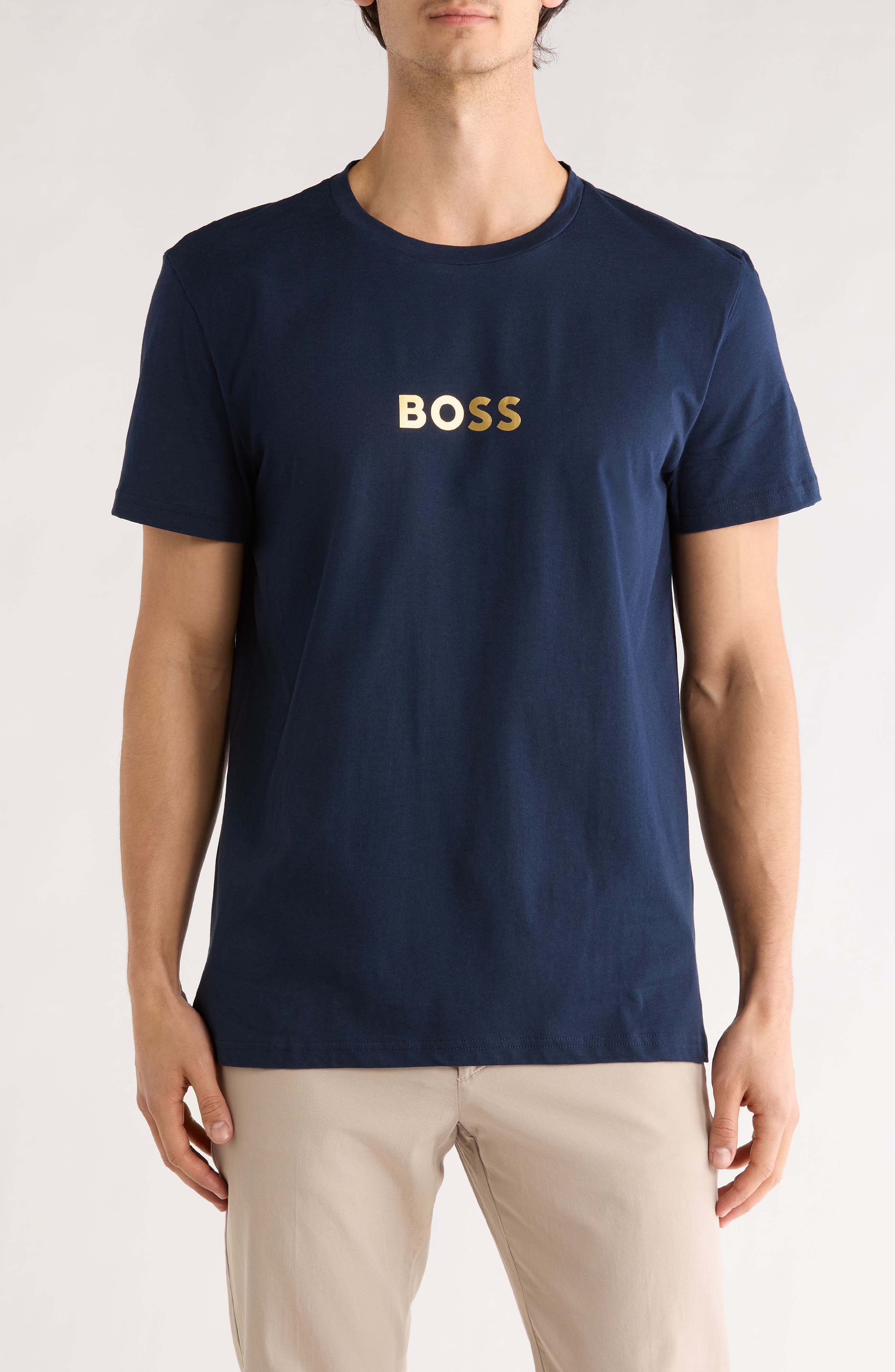 BOSS Logo Print Cotton T-Shirt