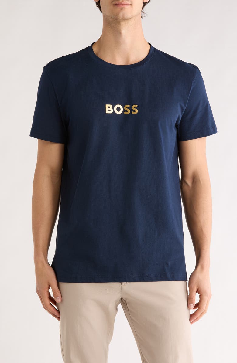 BOSS Logo Print Cotton T-Shirt, Main, color, 