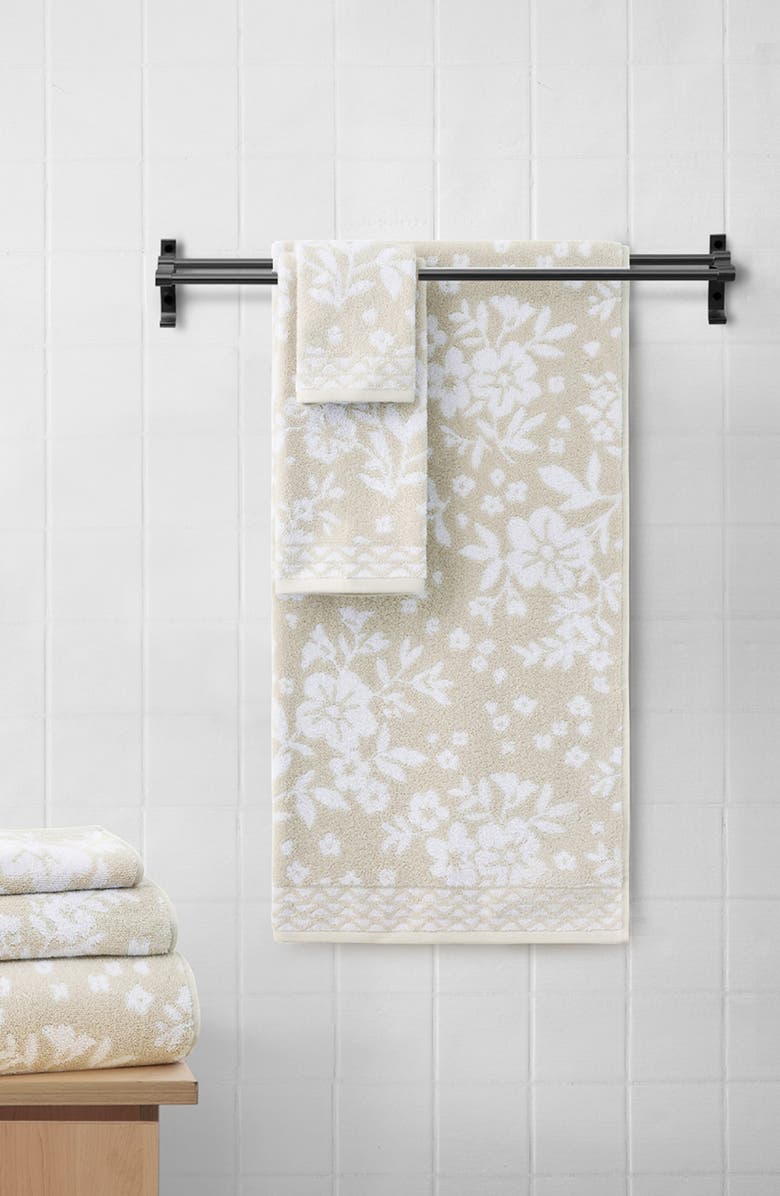 Lucky Brand Folk Floral 6-Piece Assorted Towels, Alternate, color, Beige Taupe