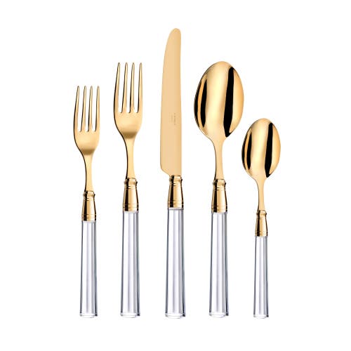 CAPDECO Doric - 5 Piece Place Setting in Pvd Gold Crystal 