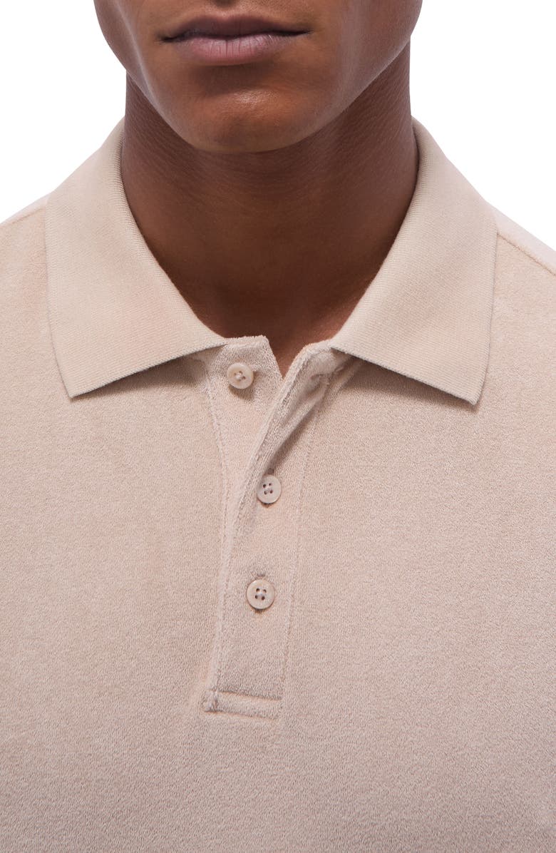 Bugatchi Cotton Blend French Terry Polo, Alternate, color, Sand