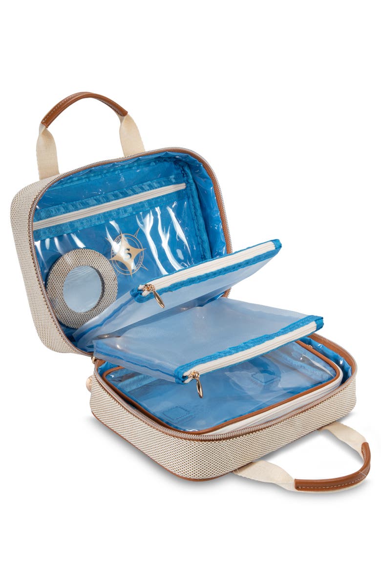 Stephanie Johnson Tropea Ivory ML Traveler Cosmetics Case, Alternate, color, Ivory