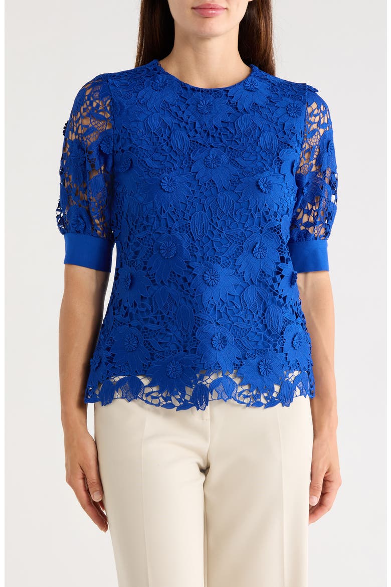 The Estella Lace Top, Main, color, INDIGO SKY