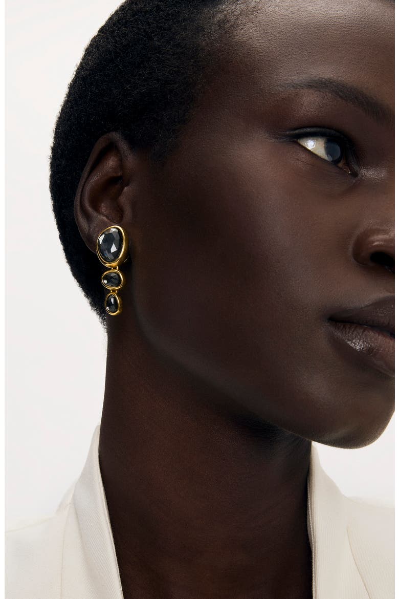 Cala Hematite Doublet Statement Earrings, Alternate, color, IRIDESCENT HEMATITE/ GOLD