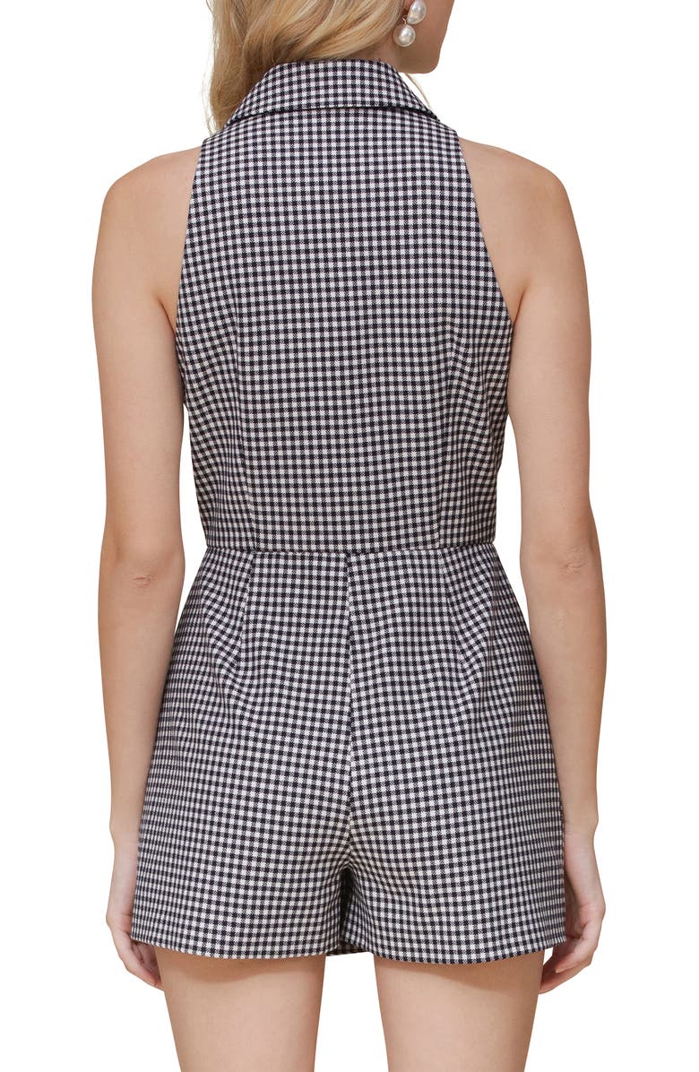 Check Print Sleeveless Jumpsuit