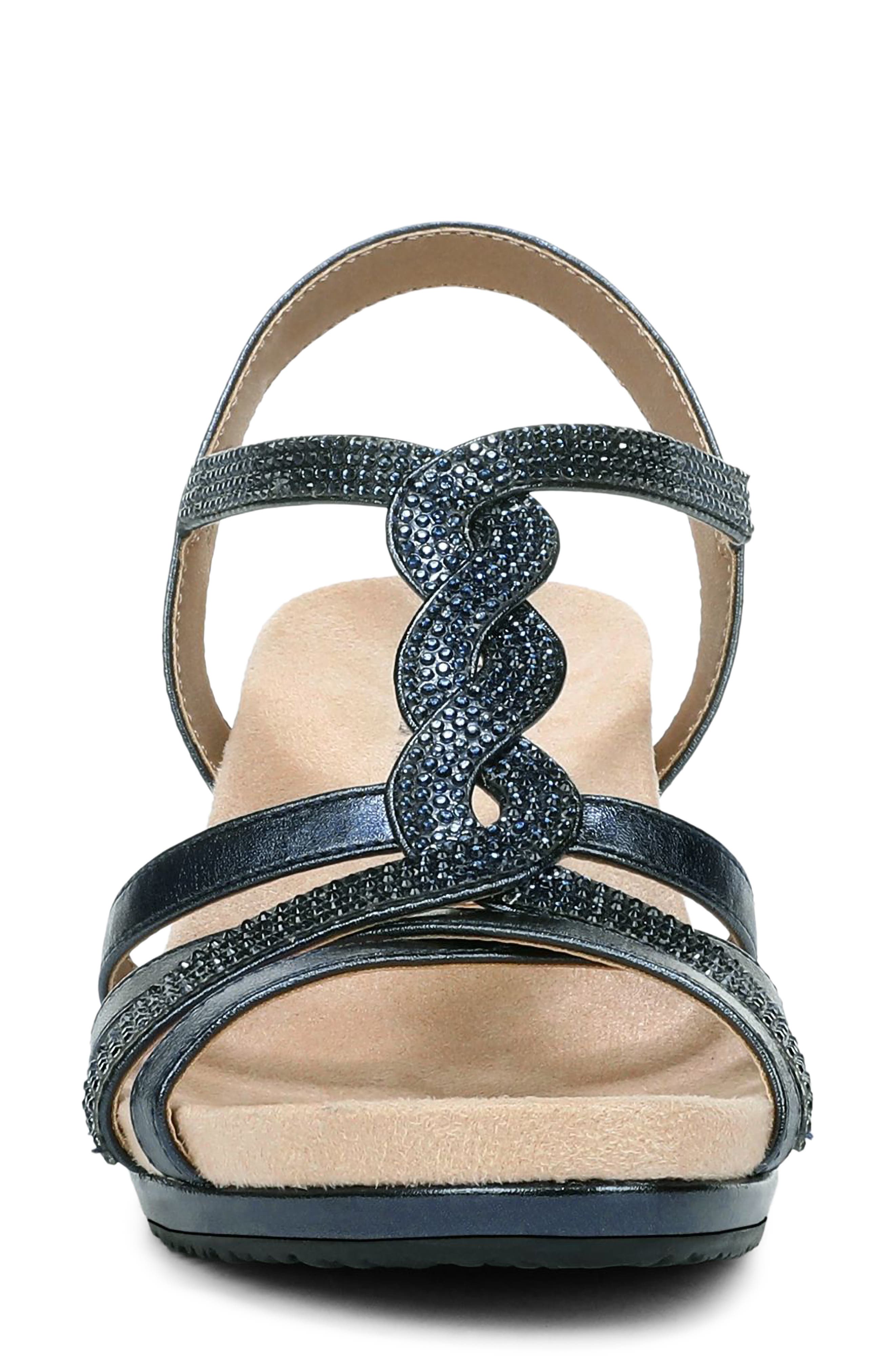Miami Slingback Wedge Sandal, Alternate, color, LUX NAVY-DM