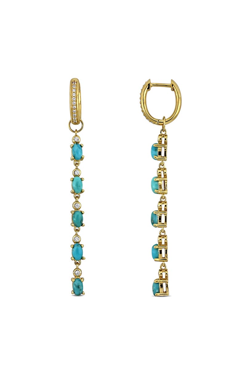 Julianna B. Composite Turquoise Linear Drop Earrings, Main, color, Turquoise