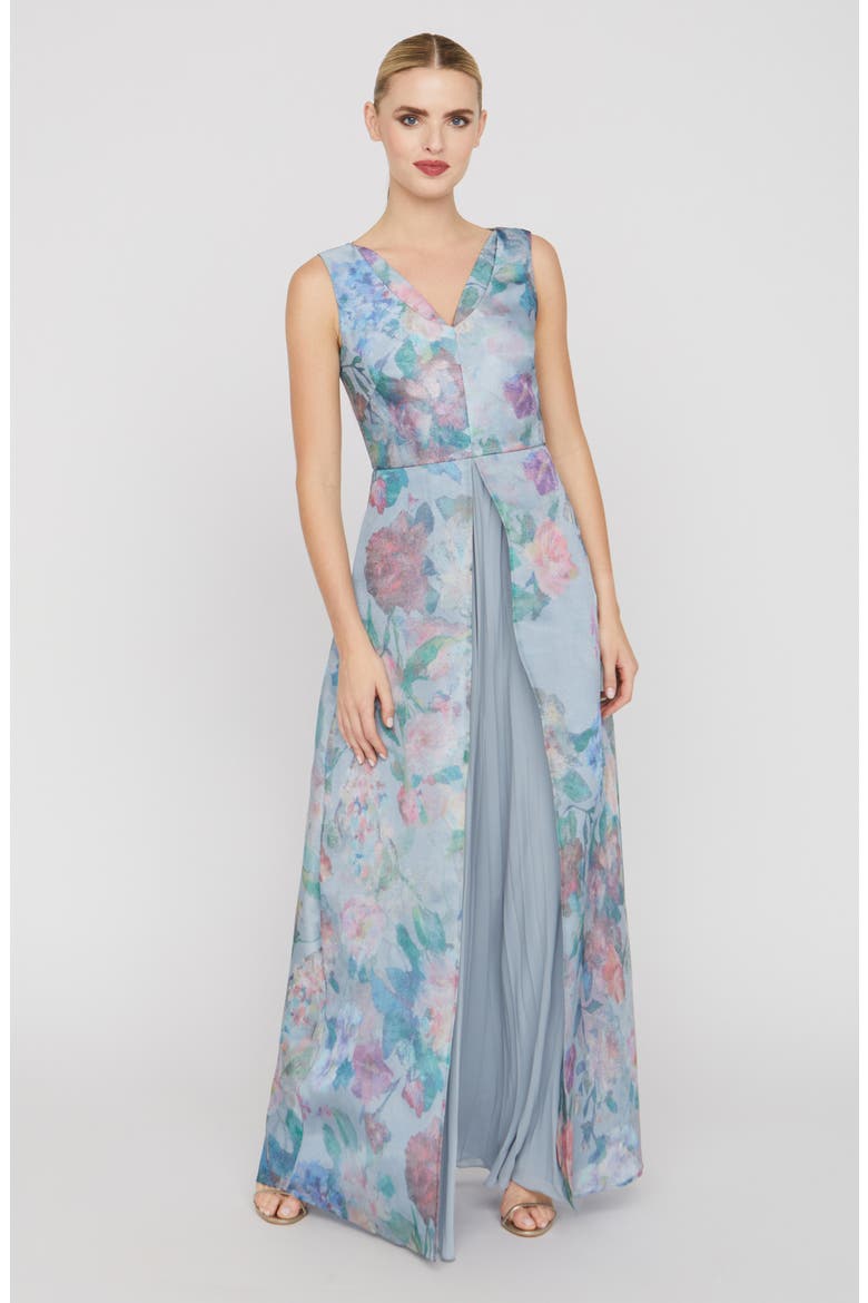 Merida Floral Print Sleeveless Gown, Alternate, color, SPRING MIST