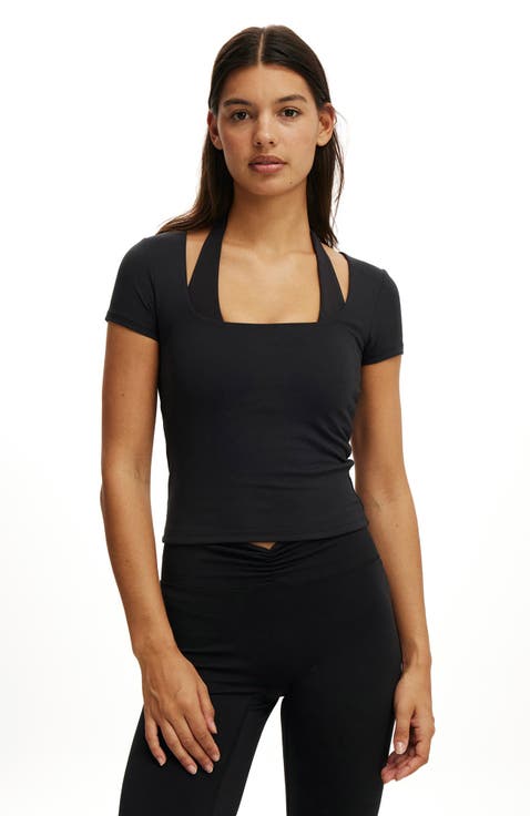 Women's Active Ultra Soft Square Neck Fitted Tshirt