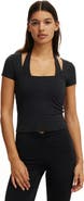 COTTON ON BODY Women's Active Ultra Soft Square Neck Fitted Tshirt