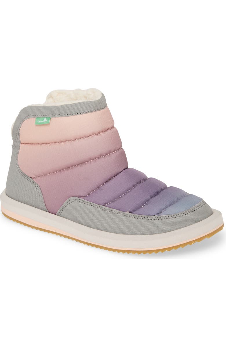Sanuk Puff N' Chill Ombré Quilted Faux Fur Bootie, Main, color,