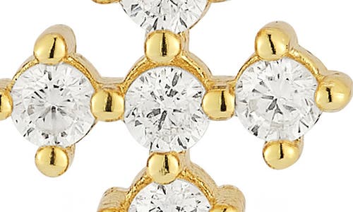 Glaze Jewelry 14k Over Silver Diamond Cz Cross Hoops In Gold