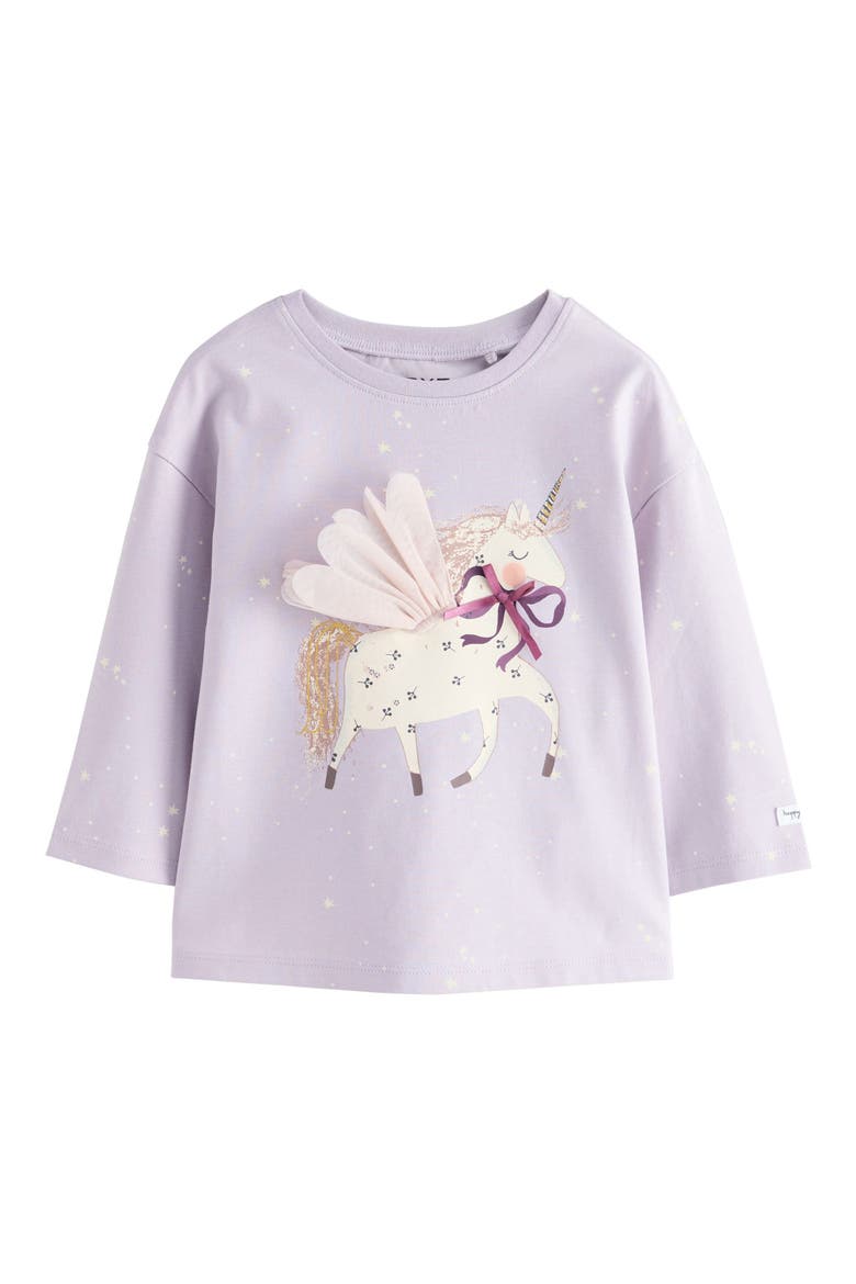 Kids' Unicorn Long Sleeve Cotton Graphic T-Shirt, Main, color, PURPLE