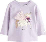 NEXT Kids' Unicorn Long Sleeve Cotton Graphic T-Shirt