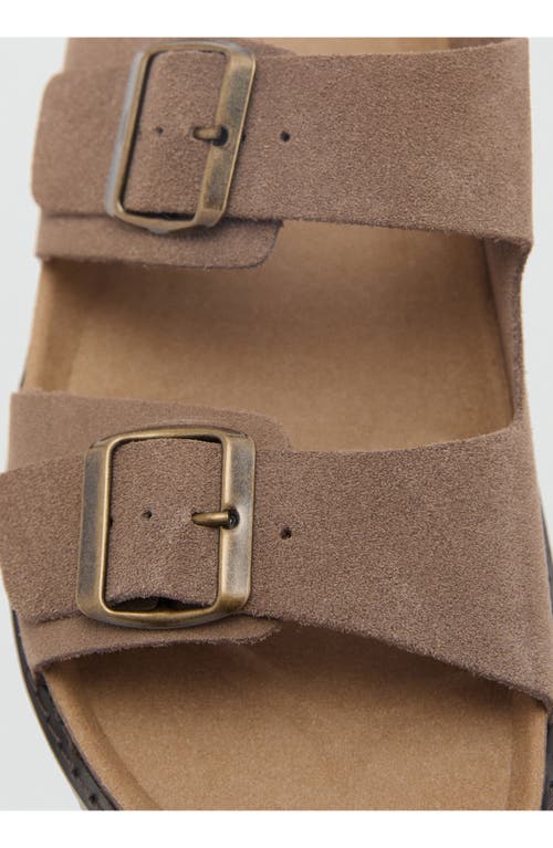 Mango Buckled Slide Sandal In Medium Brown