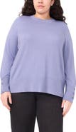 Halogen® Button Cuff Cotton Blend Sweater