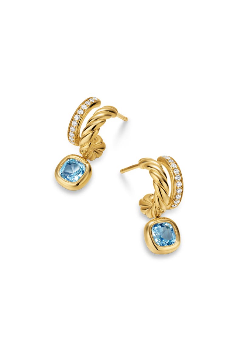 Mercer® Color Two-Row Drop Earrings, 19.5mm, Alternate, color, SKY BLUE TOPAZ