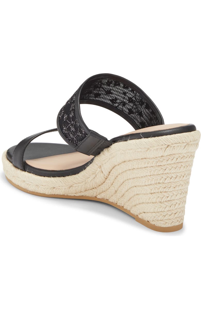 Stuart Weitzman Lily Espadrille Wedge Slide Sandal, Alternate, color, Black
