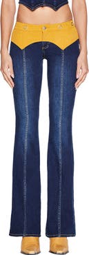 I.AM.GIA Tommie Mixed Media Flare Leg Jeans