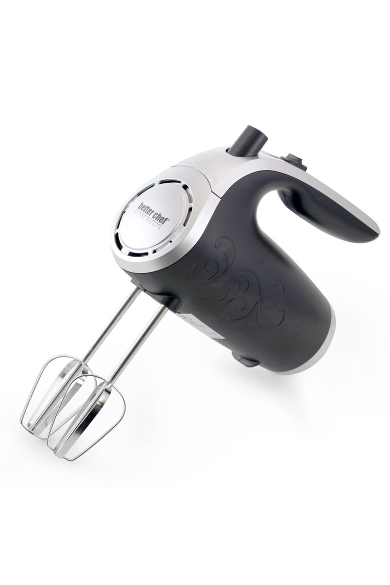 5-Speed 150-Watt Hand Mixer Black w/ Silver Accents, Main, color, Black