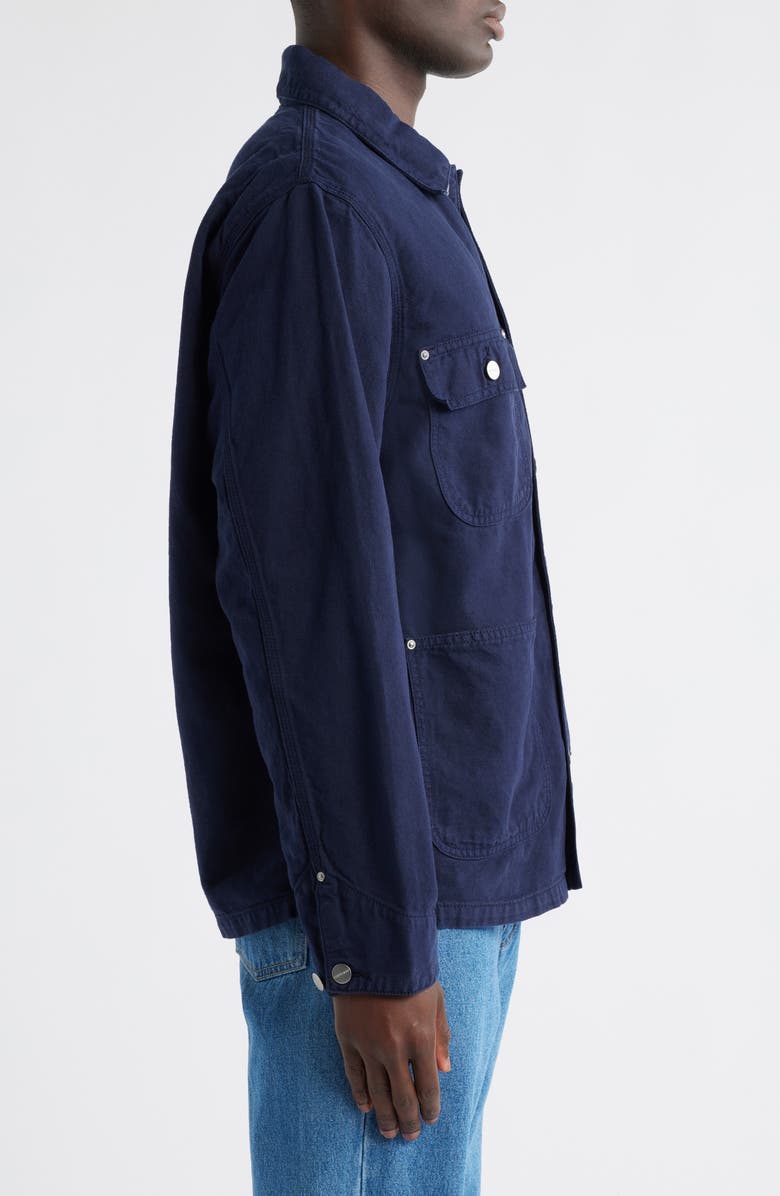 Carhartt Work In Progress Walter Cotton & Linen Canvas Chore Coat, Alternate, color, Dark Navy (Garment Dyed)
