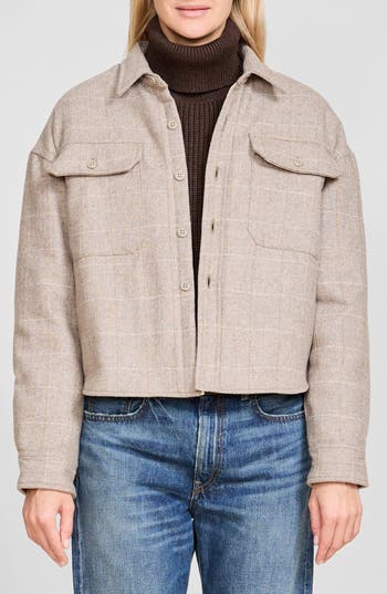 Denimist Windowpane Herringbone Wool Blend Jacket