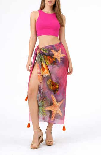 RANEES Sea Creature Print Long Sarong