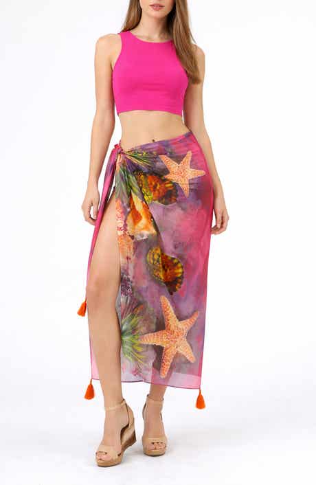 RANEES Sea Creature Print Long Sarong