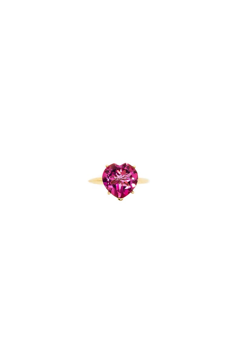 FRY POWERS Rainbow Heart Ring in Pink Tourmaline, Main, color, Pink Tourmaline