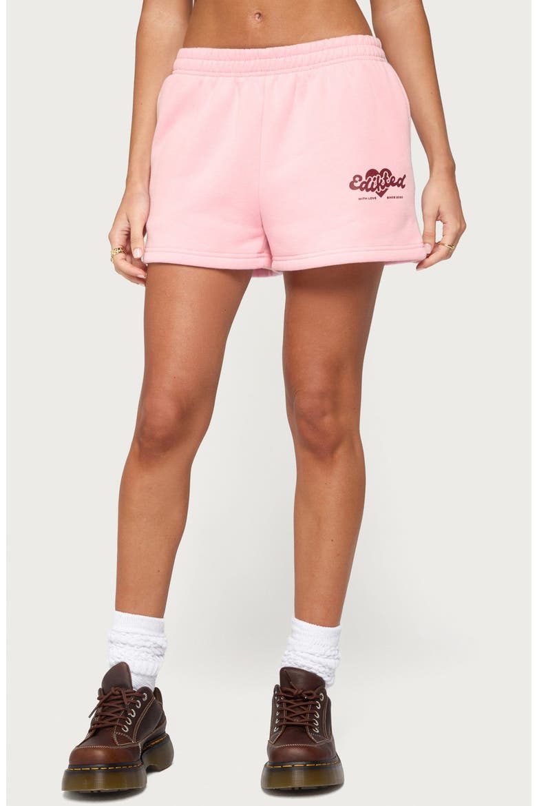 Were Edikted Sweat Shorts, Main, color, PINK