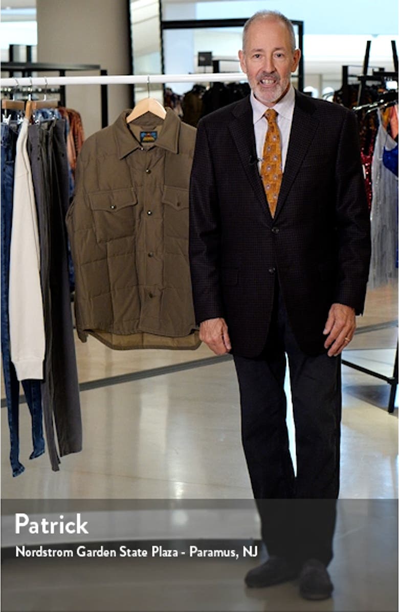 x Buck Mason Cascade Yukon 650 Fill Power Down Quilted Shirt Jacket, sales video thumbnail