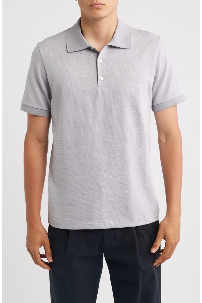 Geometric Jacquard Cotton Polo, Main, color, FOG
