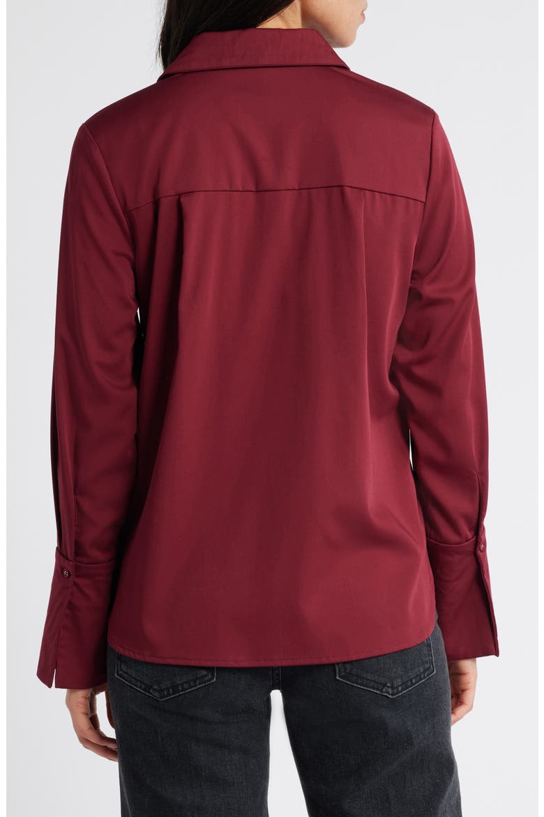 Flare Cuff Button-Up Shirt, Alternate, color, WINE