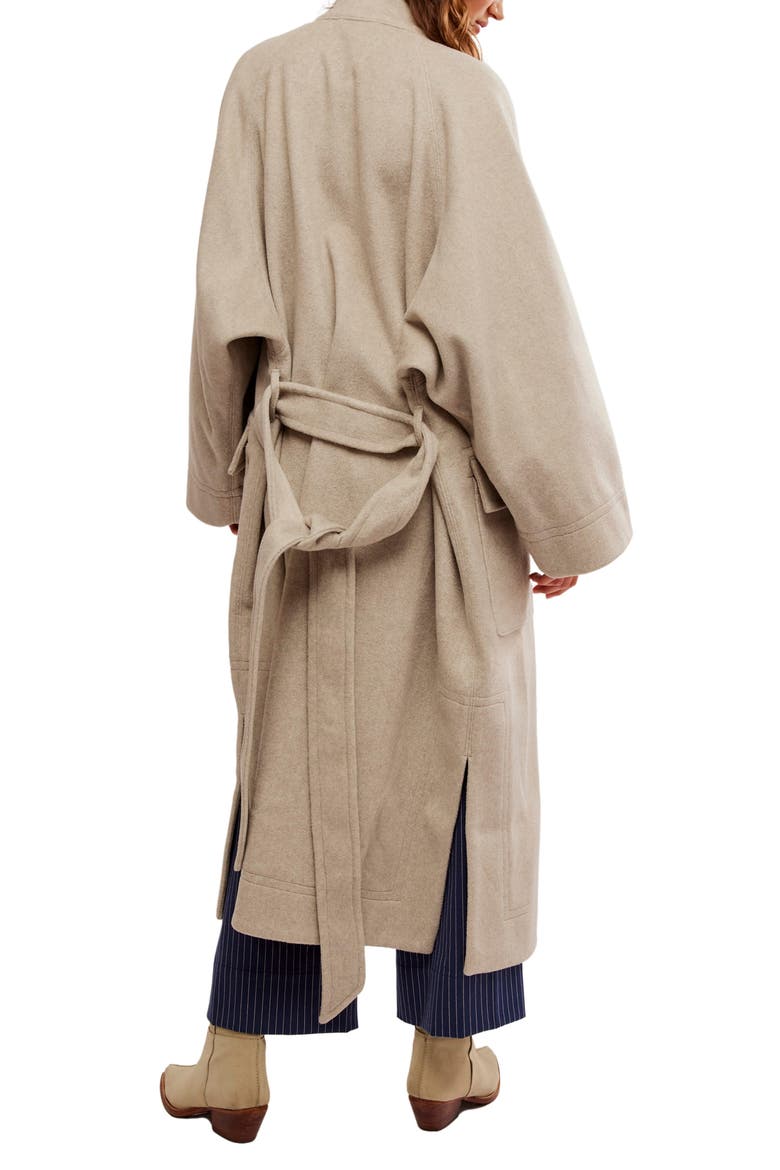 Alma Long Duffle Coat, Alternate, color, HEATHERED COFFEE