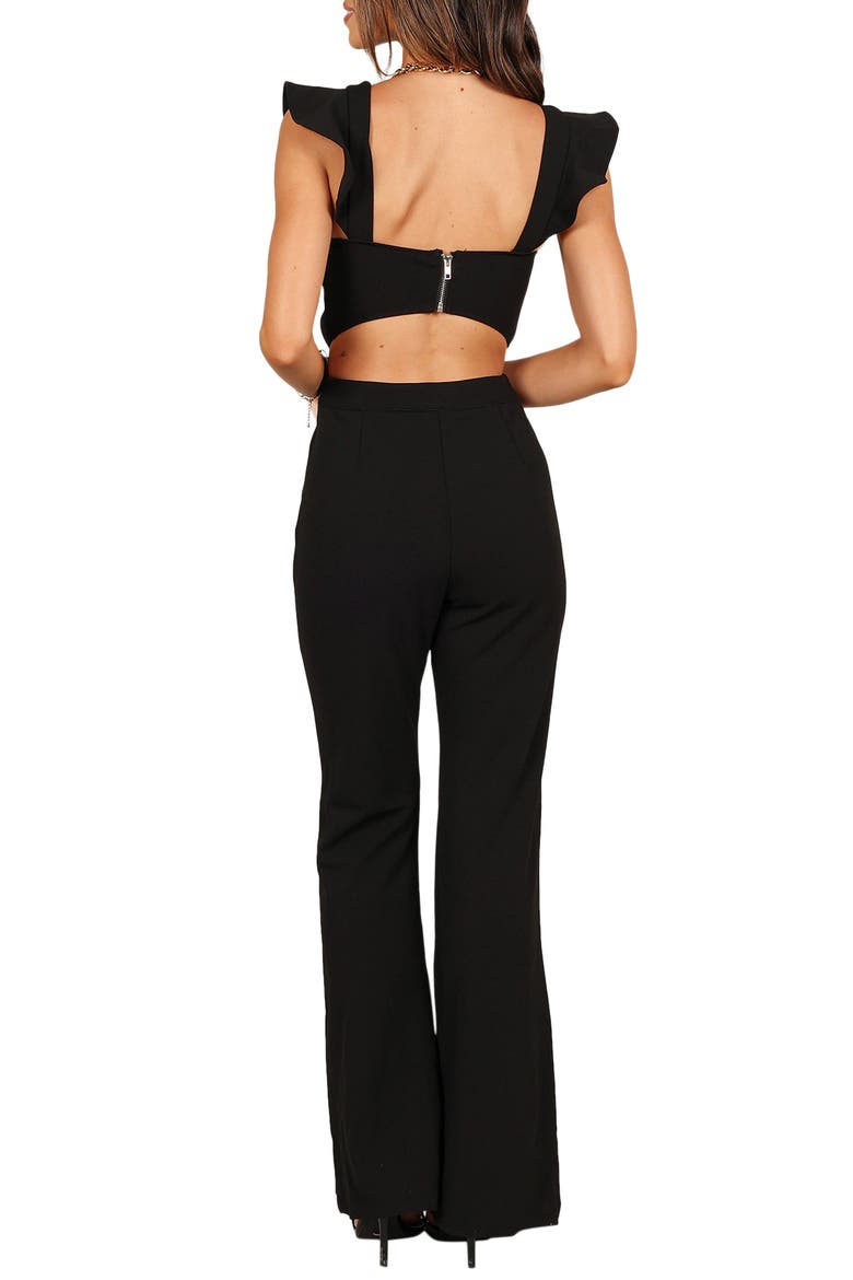 Yvonne Cutout Flare Leg Jumpsuit, Alternate, color, BLACK