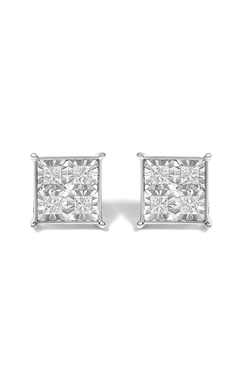 Haus of Brilliance 10K White Gold 3/4 Cttw Diamond Stud Earrings, Main, color, White