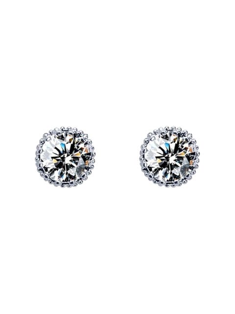 One Carat Cubic Zirconia Stud Earrings