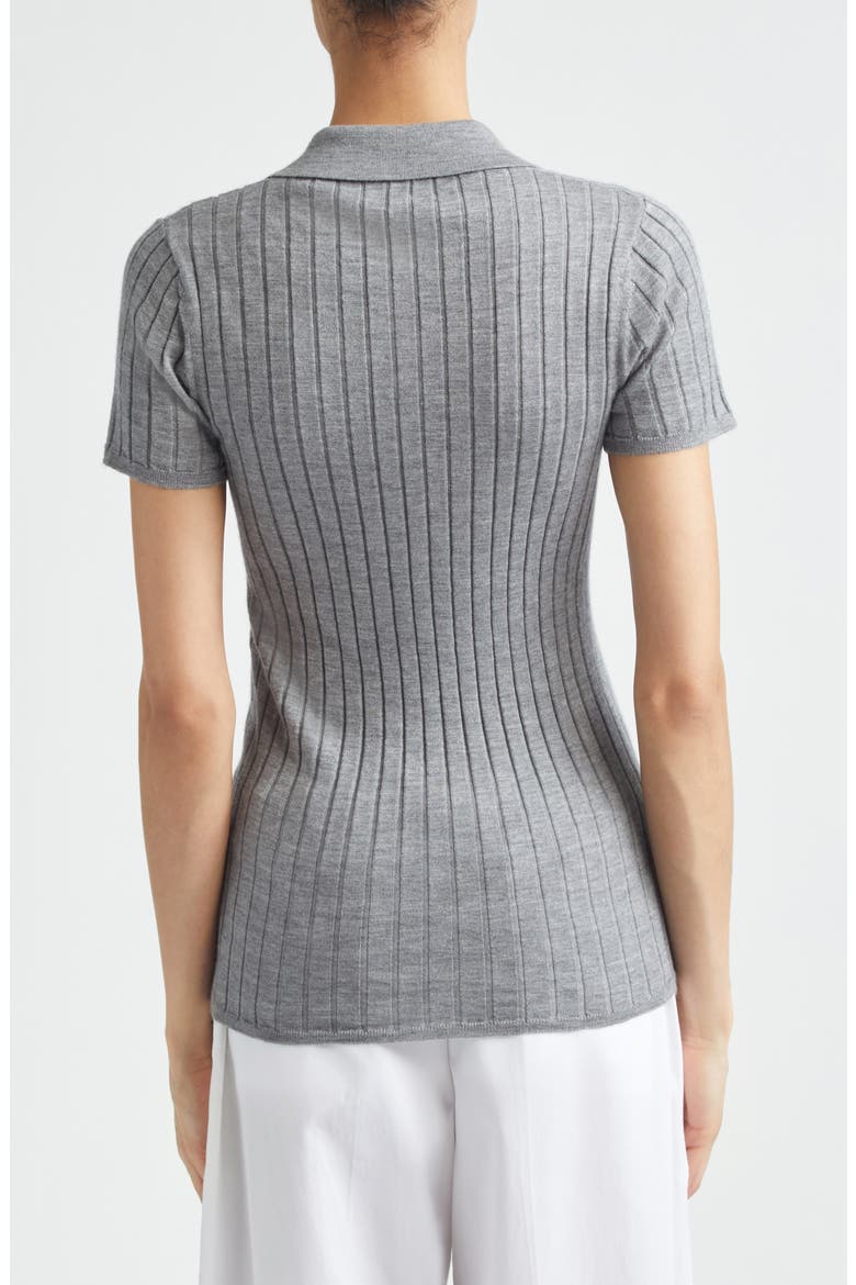 Cashmere & Silk Rib Polo, Alternate, color, GREY MELANGE