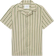 Les Deux Klark Stripe Poplin Camp Shirt