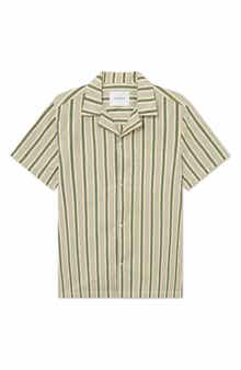 Les Deux Klark Stripe Poplin Camp Shirt