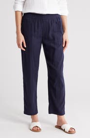 Caslon® Pull-On Linen Blend Crop Pants