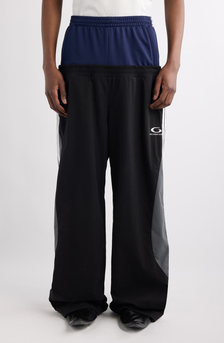 Balenciaga Layered Side Stripe Track Pants, Main, color, 