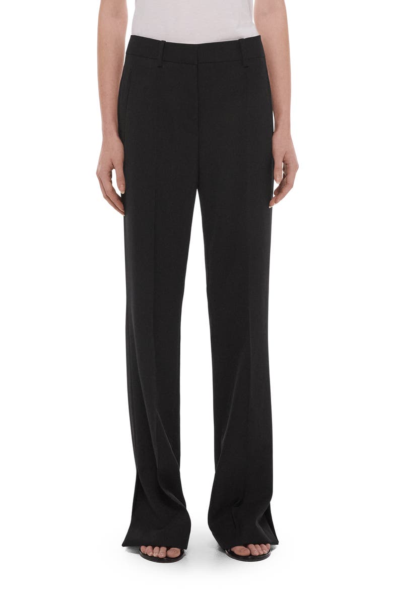 Wool Gabardine Bootcut Pants, Main, color, BLACK