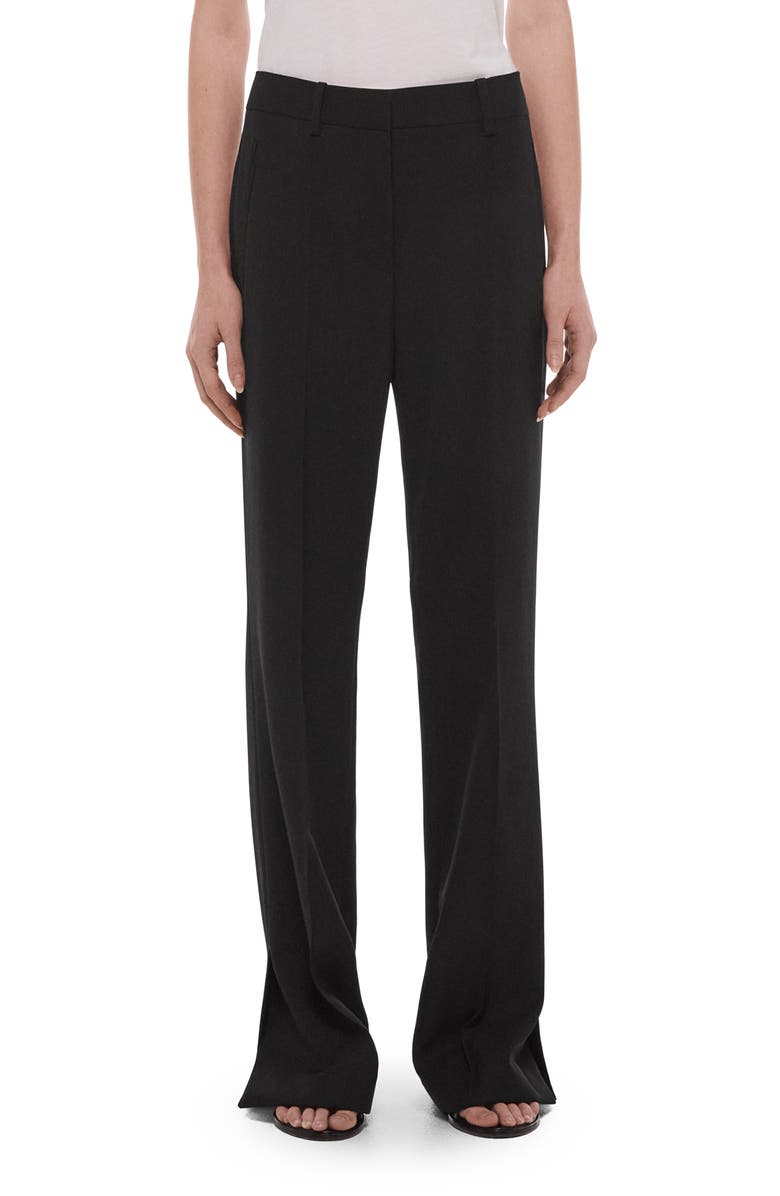 Helmut Lang Wool Gabardine Bootcut Pants, Main, color, Black