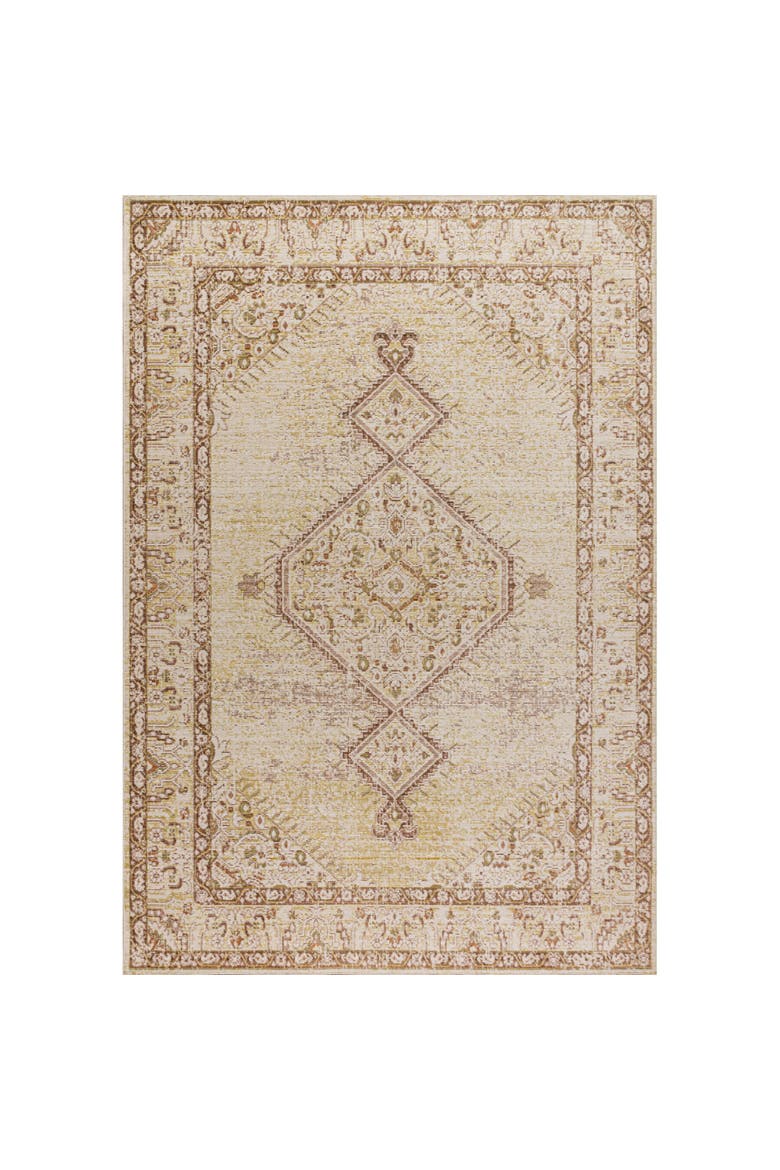 Khilana Floral Medallion Chambray Area Rug, Main, color, Ivory