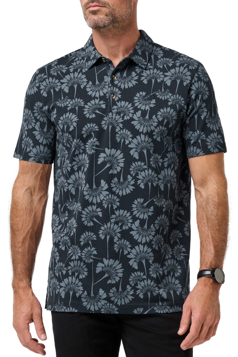 Comfortknit Breeze Floral Polo, Main, color, TOTAL ECLIPSE